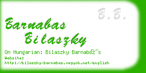 barnabas bilaszky business card